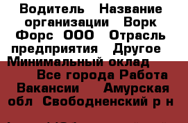 Водитель › Название организации ­ Ворк Форс, ООО › Отрасль предприятия ­ Другое › Минимальный оклад ­ 43 000 - Все города Работа » Вакансии   . Амурская обл.,Свободненский р-н